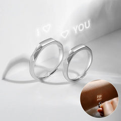 Light Reflect S925 Sterling Silver Rings with Love Surprise