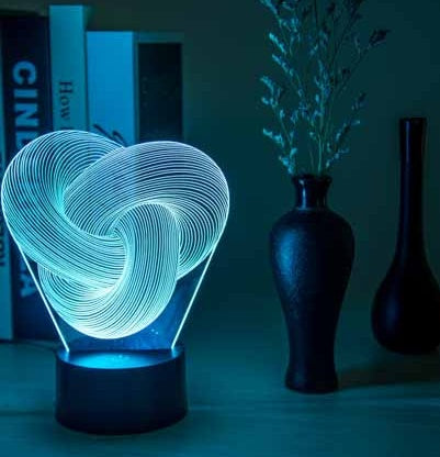 Twist Abstract LED 3D Night Light - Colorful Touch Acrylic Lamp for Baby Sleep & Mood Lighting - Riva's Treasure 