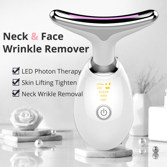 Electric Microcurrent Wrinkle Remover LED Photon Face Beauty Device For Woman - Riva's Treasure 