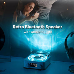 Retro Turntable Speaker Wireless Bluetooth 5.0  Stereo Sound - Riva's Treasure 