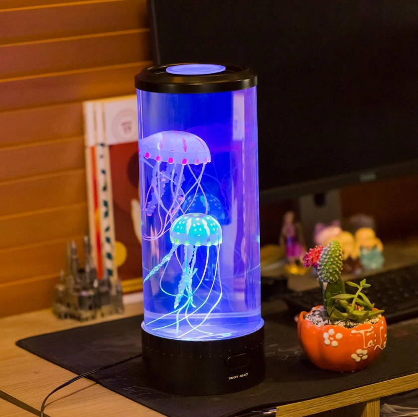 LED Jellyfish Aquarium Lamp Night Light USB Powered - Riva's Treasure 