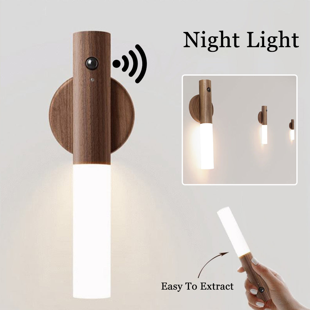 Auto LED USB Magnetic Wood Wireless Night Light - Riva's Treasure 