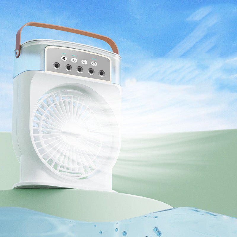 Chill Wave: 5-Spray USB Air Conditioner with 7-Color Light & 600ML Mist Humidifier - Riva's Treasure 