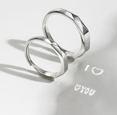 Light Reflect S925 Sterling Silver Rings with Love Surprise