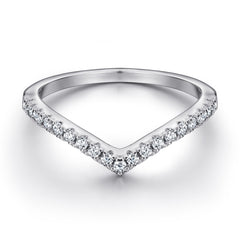 S925 Silver Women's Simple Fashion V-shaped Ring - Riva's Treasure 