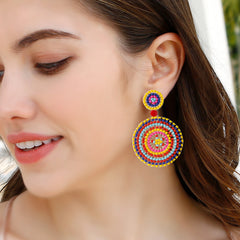 Retro Ethnic Style Lightweight Hand-woven Bead Earrings - Riva's Treasure 