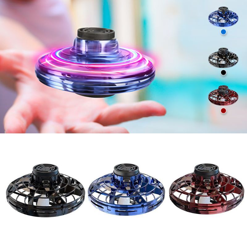 Whizzing Fun: LED UFO Flying Spinner Toy - Interactive Mini Fingertip Gyro for Kids Decompression - Riva's Treasure 