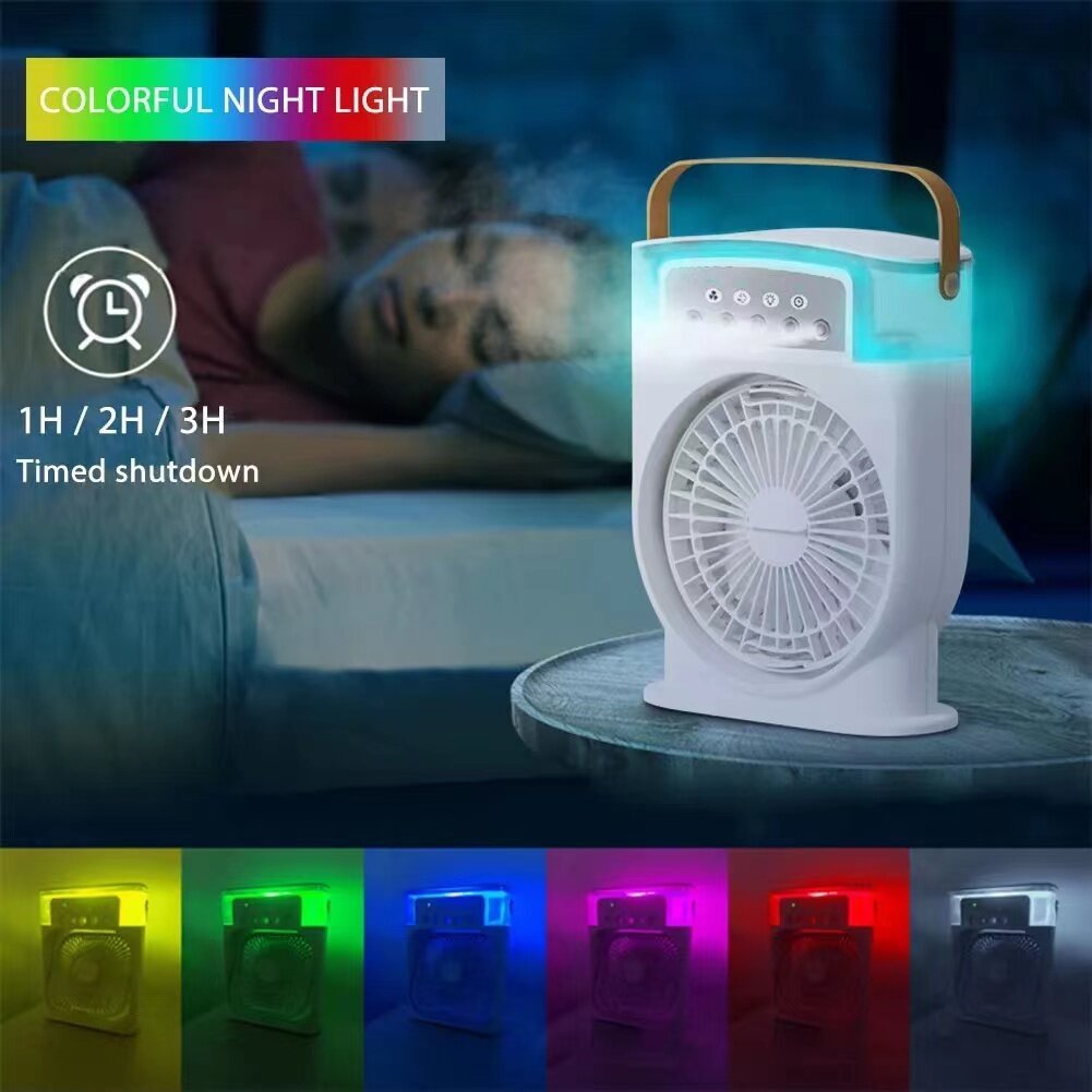 Chill Wave: 5-Spray USB Air Conditioner with 7-Color Light & 600ML Mist Humidifier - Riva's Treasure 