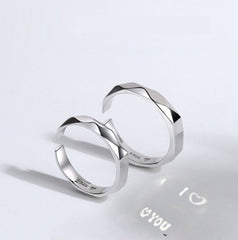 Light Reflect S925 Sterling Silver Rings with Love Surprise