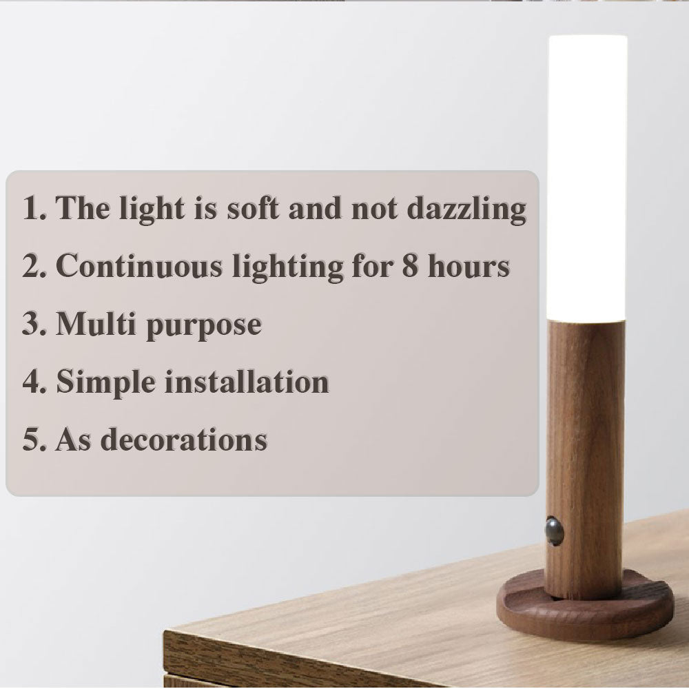 Auto LED USB Magnetic Wood Wireless Night Light - Riva's Treasure 