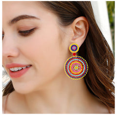 Retro Ethnic Style Lightweight Hand-woven Bead Earrings - Riva's Treasure 