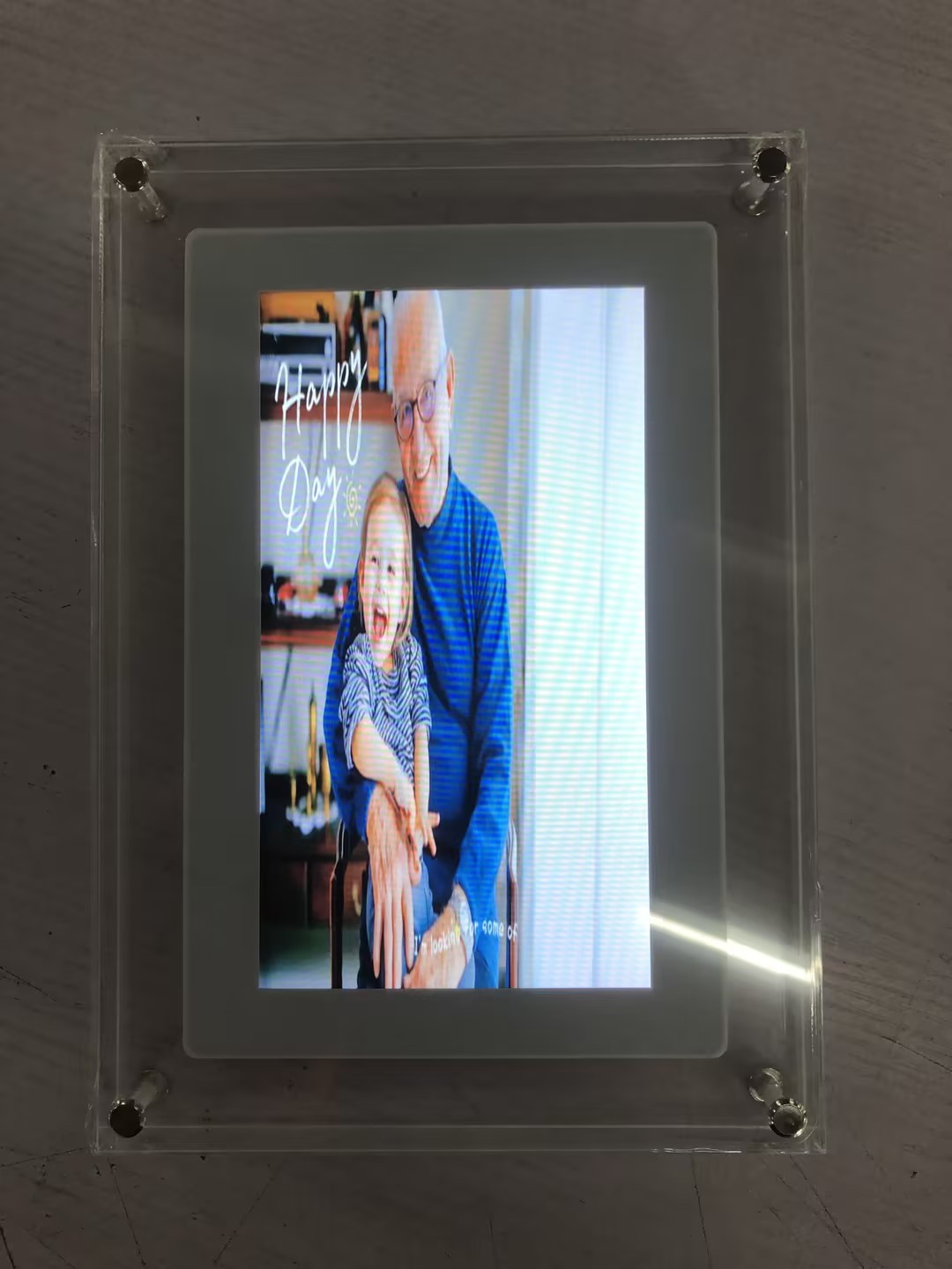 Acrylic Digital Picture Frame with 1GB Storage, Battery & Vertical Display - Perfect Gift for Loved Ones - Riva's Treasure 