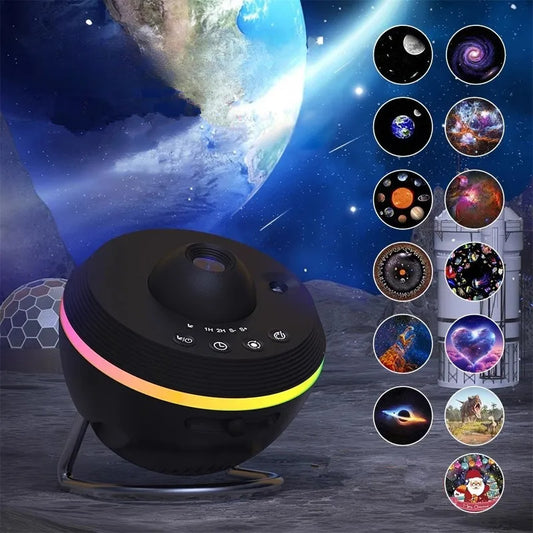 Stellar Dreams 13-in-1 Ultra Clear Galaxy Projector - Rotating Space Ball Planetarium for Kids - Riva's Treasure 