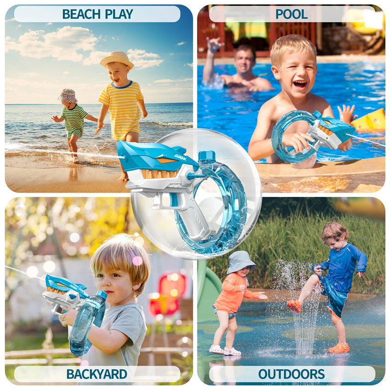 Shark Attack Fun: Fully Automatic Electric Water Gun for Endless Summer Play - Riva's Treasure 