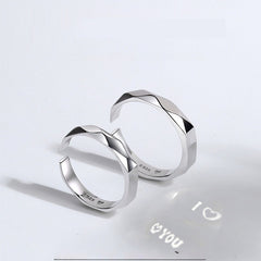 Light Reflect S925 Sterling Silver Rings with Love Surprise